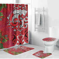 Personalised New Zealand Koru Pohutukawa Bathroom Set Meri Kirihimete Aroha for Christmas - Polynesian Pride
