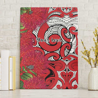 Personalised New Zealand Koru Pohutukawa Canvas Wall Art Meri Kirihimete Aroha for Christmas - Polynesian Pride