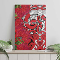 Personalised New Zealand Koru Pohutukawa Canvas Wall Art Meri Kirihimete Aroha for Christmas - Polynesian Pride