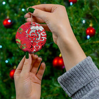 Personalised New Zealand Koru Pohutukawa Ceramic Ornament Meri Kirihimete Aroha for Christmas - Polynesian Pride