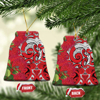 Personalised New Zealand Koru Pohutukawa Ceramic Ornament Meri Kirihimete Aroha for Christmas - Polynesian Pride