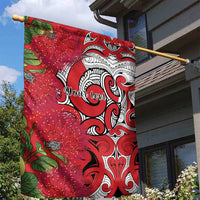 Personalised New Zealand Koru Pohutukawa Garden Flag Meri Kirihimete Aroha for Christmas - Polynesian Pride