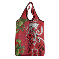 Personalised New Zealand Koru Pohutukawa Grocery Bag Meri Kirihimete Aroha for Christmas - Polynesian Pride
