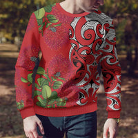 Personalised New Zealand Koru Pohutukawa Ugly Christmas Sweater Meri Kirihimete Aroha for Christmas - Polynesian Pride