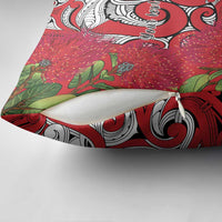 Personalised New Zealand Koru Pohutukawa Pillow Cover Meri Kirihimete Aroha for Christmas - Polynesian Pride