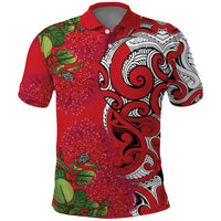 Personalised New Zealand Koru Pohutukawa Polo Shirt Meri Kirihimete Aroha for Christmas - Polynesian Pride