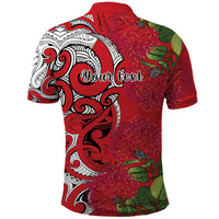 Personalised New Zealand Koru Pohutukawa Polo Shirt Meri Kirihimete Aroha for Christmas - Polynesian Pride