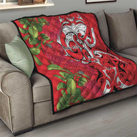 Personalised New Zealand Koru Pohutukawa Quilt Meri Kirihimete Aroha for Christmas - Polynesian Pride