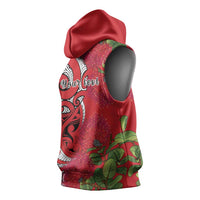 Personalised New Zealand Koru Pohutukawa Sleeveless Hoodie Meri Kirihimete Aroha for Christmas - Polynesian Pride