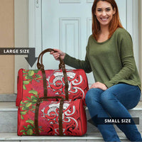 Personalised New Zealand Koru Pohutukawa Travel Bag Meri Kirihimete Aroha for Christmas - Polynesian Pride