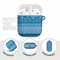 Hawaiian Hibiscus Honu AirPods Case Blue Mele Kalikimaka Palaka Spirit LT9 - Polynesian Pride