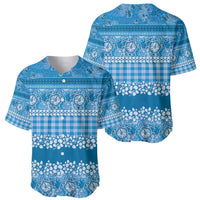 Hawaiian Hibiscus Honu Baseball Jersey Blue Mele Kalikimaka Palaka Spirit - Polynesian Pride