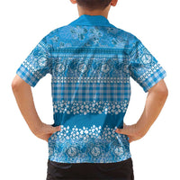 Hawaiian Hibiscus Honu Family Matching Mermaid Dress and Hawaiian Shirt Blue Mele Kalikimaka Palaka Spirit LT9 - Polynesian Pride