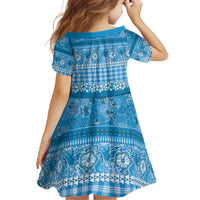 Hawaiian Hibiscus Honu Family Matching Summer Maxi Dress and Hawaiian Shirt Blue Mele Kalikimaka Palaka Spirit LT9 - Polynesian Pride