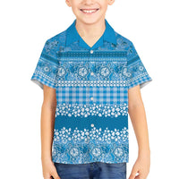 Hawaiian Hibiscus Honu Family Matching Summer Maxi Dress and Hawaiian Shirt Blue Mele Kalikimaka Palaka Spirit LT9 - Polynesian Pride