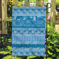 Hawaiian Hibiscus Honu Garden Flag Blue Mele Kalikimaka Palaka Spirit - Polynesian Pride