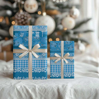 Hawaiian Hibiscus Honu Wrapping Paper Blue Mele Kalikimaka Palaka Spirit - Polynesian Pride