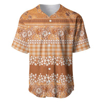 Hawaiian Hibiscus Honu Baseball Jersey Gold Mele Kalikimaka Palaka Spirit LT9 Gold - Polynesian Pride