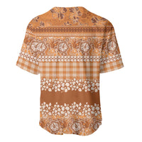 Hawaiian Hibiscus Honu Baseball Jersey Gold Mele Kalikimaka Palaka Spirit LT9 - Polynesian Pride