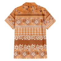 Hawaiian Hibiscus Honu Family Matching Long Sleeve Bodycon Dress and Hawaiian Shirt Gold Mele Kalikimaka Palaka Spirit LT9 - Polynesian Pride