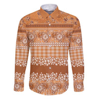 Hawaiian Hibiscus Honu Family Matching Off Shoulder Short Dress and Hawaiian Shirt Gold Mele Kalikimaka Palaka Spirit - Polynesian Pride