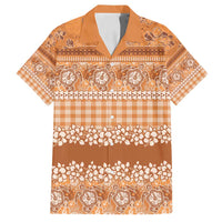 Hawaiian Hibiscus Honu Family Matching Puletasi and Hawaiian Shirt Gold Mele Kalikimaka Palaka Spirit LT9 Dad's Shirt - Short Sleeve Gold - Polynesian Pride