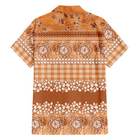 Hawaiian Hibiscus Honu Family Matching Short Sleeve Bodycon Dress and Hawaiian Shirt Gold Mele Kalikimaka Palaka Spirit LT9 - Polynesian Pride