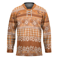 Hawaiian Hibiscus Honu Hockey Jersey Gold Mele Kalikimaka Palaka Spirit - Polynesian Pride