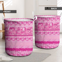 Hawaiian Hibiscus Honu Laundry Basket Pink Mele Kalikimaka Palaka Spirit - Polynesian Pride
