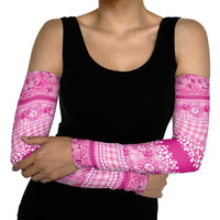 Hawaiian Hibiscus Honu Arm Sleeves Pink Mele Kalikimaka Palaka Spirit - Polynesian Pride
