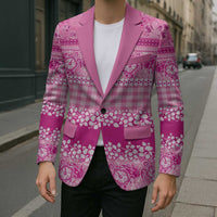 Hawaiian Hibiscus Honu Blazer Pink Mele Kalikimaka Palaka Spirit - Polynesian Pride