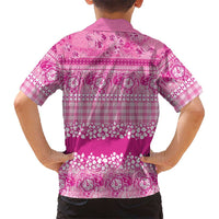 Hawaiian Hibiscus Honu Family Matching Off Shoulder Short Dress and Hawaiian Shirt Pink Mele Kalikimaka Palaka Spirit LT9 - Polynesian Pride