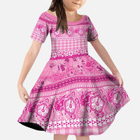 Hawaiian Hibiscus Honu Family Matching Tank Maxi Dress and Hawaiian Shirt Pink Mele Kalikimaka Palaka Spirit - Polynesian Pride