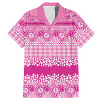 Hawaiian Hibiscus Honu Family Matching Tank Maxi Dress and Hawaiian Shirt Pink Mele Kalikimaka Palaka Spirit - Polynesian Pride