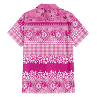 Hawaiian Hibiscus Honu Family Matching Tank Maxi Dress and Hawaiian Shirt Pink Mele Kalikimaka Palaka Spirit - Polynesian Pride