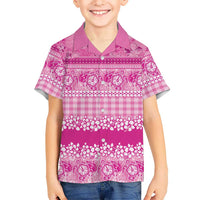 Hawaiian Hibiscus Honu Family Matching Tank Maxi Dress and Hawaiian Shirt Pink Mele Kalikimaka Palaka Spirit - Polynesian Pride