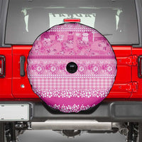 Hawaiian Hibiscus Honu Spare Tire Cover Pink Mele Kalikimaka Palaka Spirit - Polynesian Pride