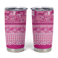 Hawaiian Hibiscus Honu Tumbler Cup Pink Mele Kalikimaka Palaka Spirit - Polynesian Pride
