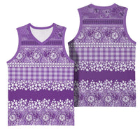 Hawaiian Hibiscus Honu Basketball Jersey Purple Mele Kalikimaka Palaka Spirit - Polynesian Pride