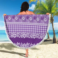 Hawaiian Hibiscus Honu Beach Blanket Purple Mele Kalikimaka Palaka Spirit - Polynesian Pride