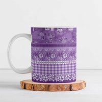 Hawaiian Hibiscus Honu Ceramic Mug Purple Mele Kalikimaka Palaka Spirit - Polynesian Pride