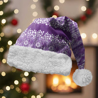Hawaiian Hibiscus Honu Christmas Santa Hat Purple Mele Kalikimaka Palaka Spirit - Polynesian Pride