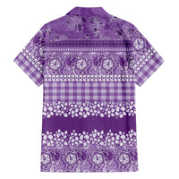 Hawaiian Hibiscus Honu Family Matching Long Sleeve Bodycon Dress and Hawaiian Shirt Purple Mele Kalikimaka Palaka Spirit - Polynesian Pride