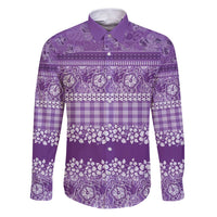 Hawaiian Hibiscus Honu Family Matching Puletasi and Hawaiian Shirt Purple Mele Kalikimaka Palaka Spirit - Polynesian Pride