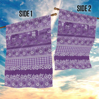 Hawaiian Hibiscus Honu Garden Flag Purple Mele Kalikimaka Palaka Spirit - Polynesian Pride