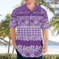 Hawaiian Hibiscus Honu Hawaiian Shirt Purple Mele Kalikimaka Palaka Spirit - Polynesian Pride