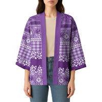 Hawaiian Hibiscus Honu Kimono Purple Mele Kalikimaka Palaka Spirit - Polynesian Pride