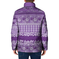 Hawaiian Hibiscus Honu Padded Jacket Purple Mele Kalikimaka Palaka Spirit - Polynesian Pride