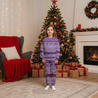 Hawaiian Hibiscus Honu Christmas Pajama Set Purple Mele Kalikimaka Palaka Spirit - Polynesian Pride