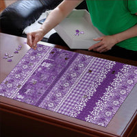 Hawaiian Hibiscus Honu Puzzle Purple Mele Kalikimaka Palaka Spirit - Polynesian Pride